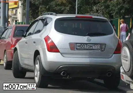 Фото автомобиля NISSAN MURANO, 2007 — госномер М007ОМ177. Цвет: СЕРЫЙ МЕТАЛЛИК