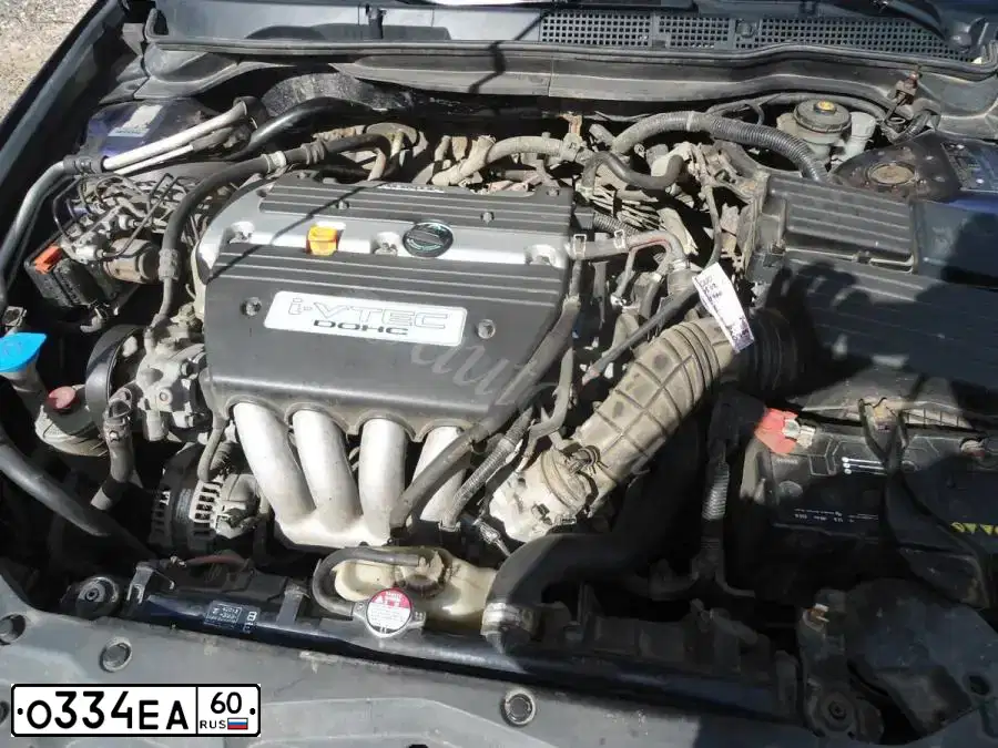 Фото автомобиля HONDA ACCORD, 2004 — госномер О334ЕА60. Цвет: СИНИЙ