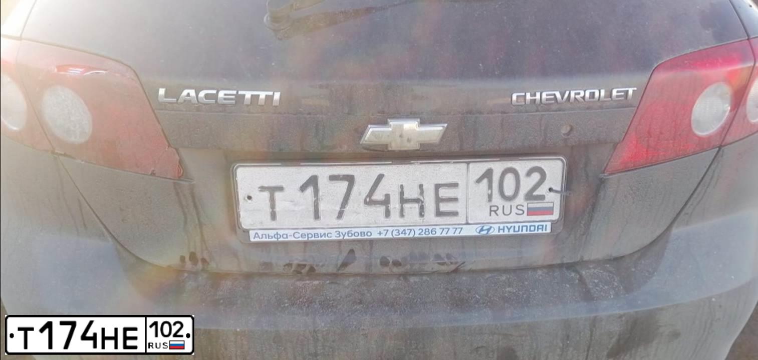 Фото автомобиля CHEVROLET LACETTI, 2011 — госномер Т174НЕ102. Цвет: ЧЕРНЫЙ