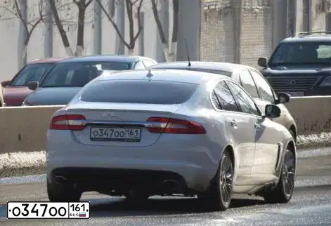 Фото автомобиля JAGUAR XF-SERIE, 2013 — госномер О347ОО161. Цвет: Белый