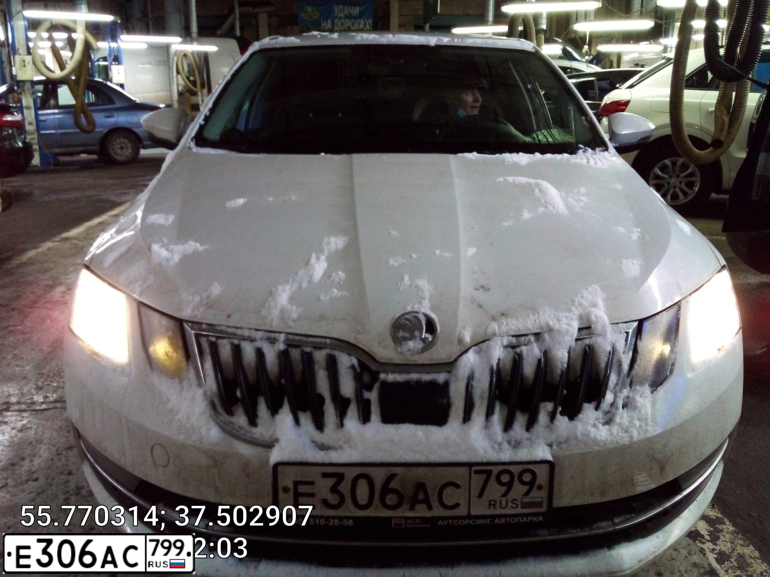 Фото автомобиля SKODA OCTAVIA, 2017 — госномер Е306АС799. Цвет: Белый