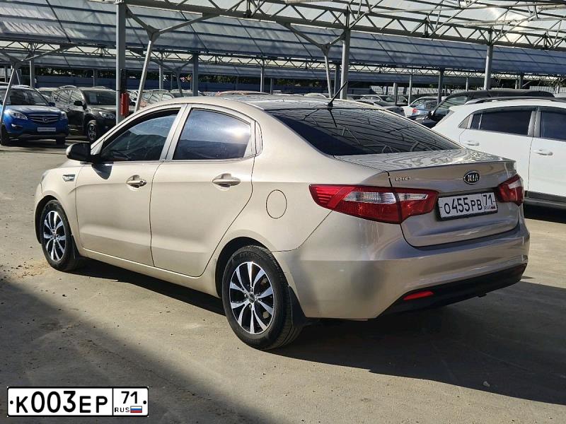 Фото автомобиля KIA RIO, 2012 — госномер О455РВ71. Цвет: БЕЖЕВЫЙ