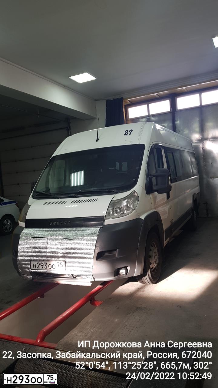 Фото автомобиля FIAT DUCATO, 2014 — госномер Н819НЕ75. Цвет: Белый