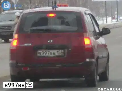 Фото автомобиля HYUNDAI MATRIX, 2005 — госномер В997ВВ152. Цвет: ТЕМНО-КРАСНЫЙ