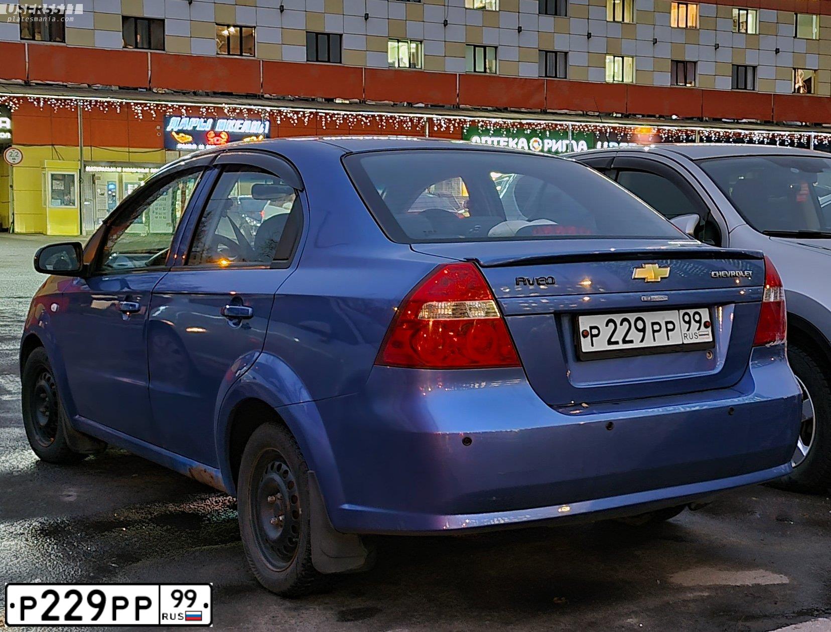 Фото автомобиля CHEVROLET AVEO, 2008 — госномер С433ТК797. Цвет: синий