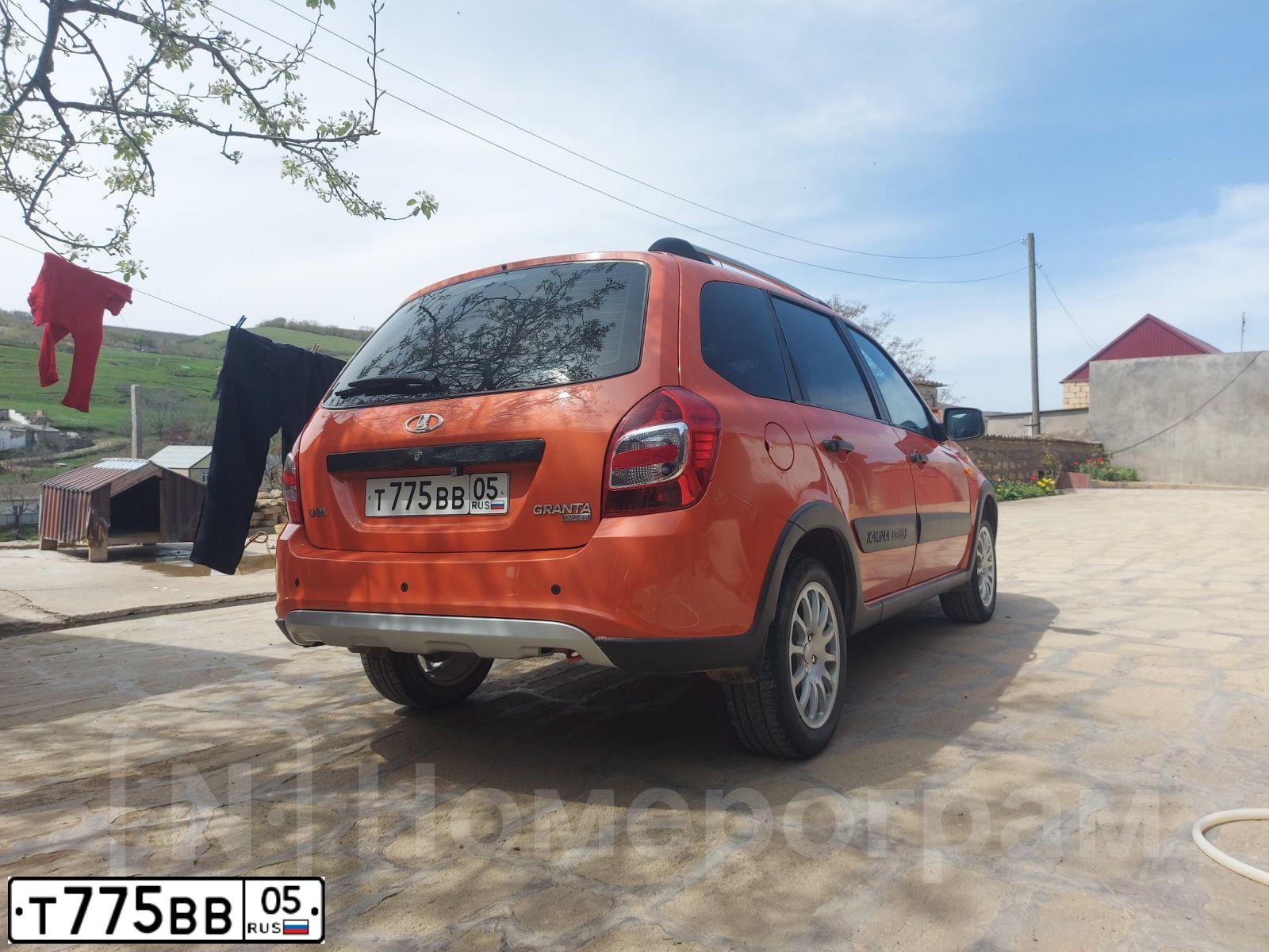 Фото автомобиля LADA 2194 KALINA, 2016 — госномер Т775ВВ05. Цвет: Оранжевый перламутровый