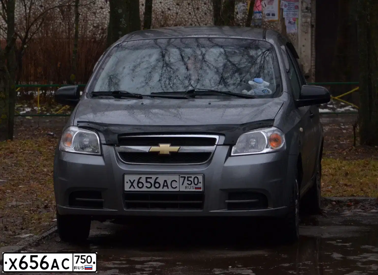 Фото автомобиля CHEVROLET AVEO, 2008 — госномер К618АЕ250. Цвет: СЕРЫЙ