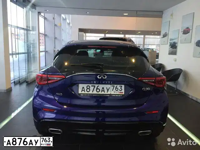 Фото автомобиля INFINITI Q30, 2017 — госномер А876АУ763. Цвет: ТЕМНО-СИНИЙ 