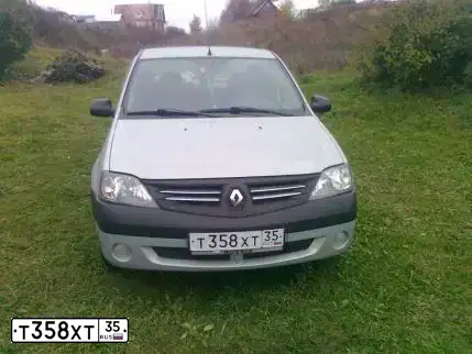Фото автомобиля RENAULT LOGAN, 2008 — госномер Т358ХТ35. Цвет: СЕРЫЙ