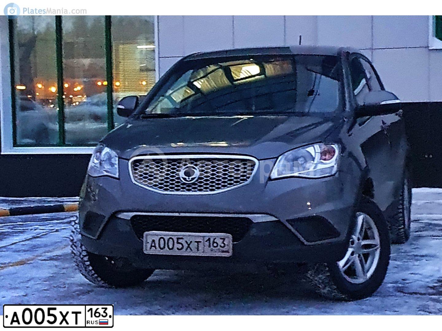 Фото автомобиля SSANGYONG ACTYON, 2013 — госномер А005ХТ163. Цвет: ТЕМНО-СЕРЫЙ