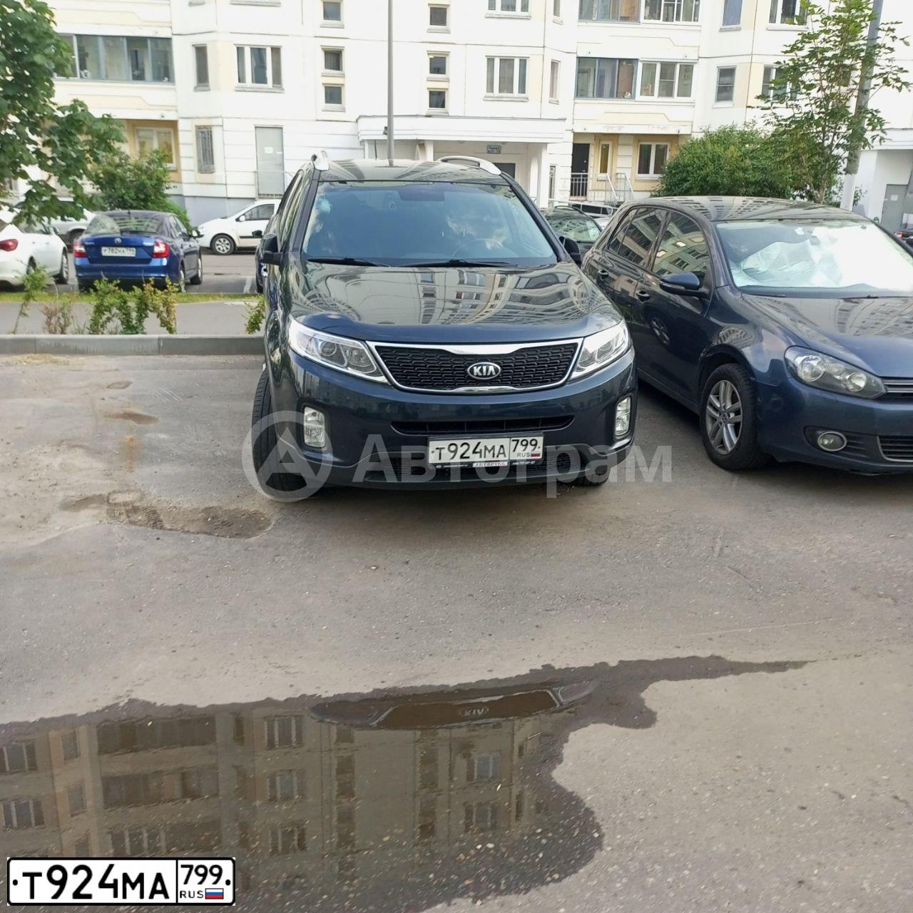 Фото автомобиля KIA SORENTO, 2018 — госномер Т924МА799. Цвет: СИНИЙ