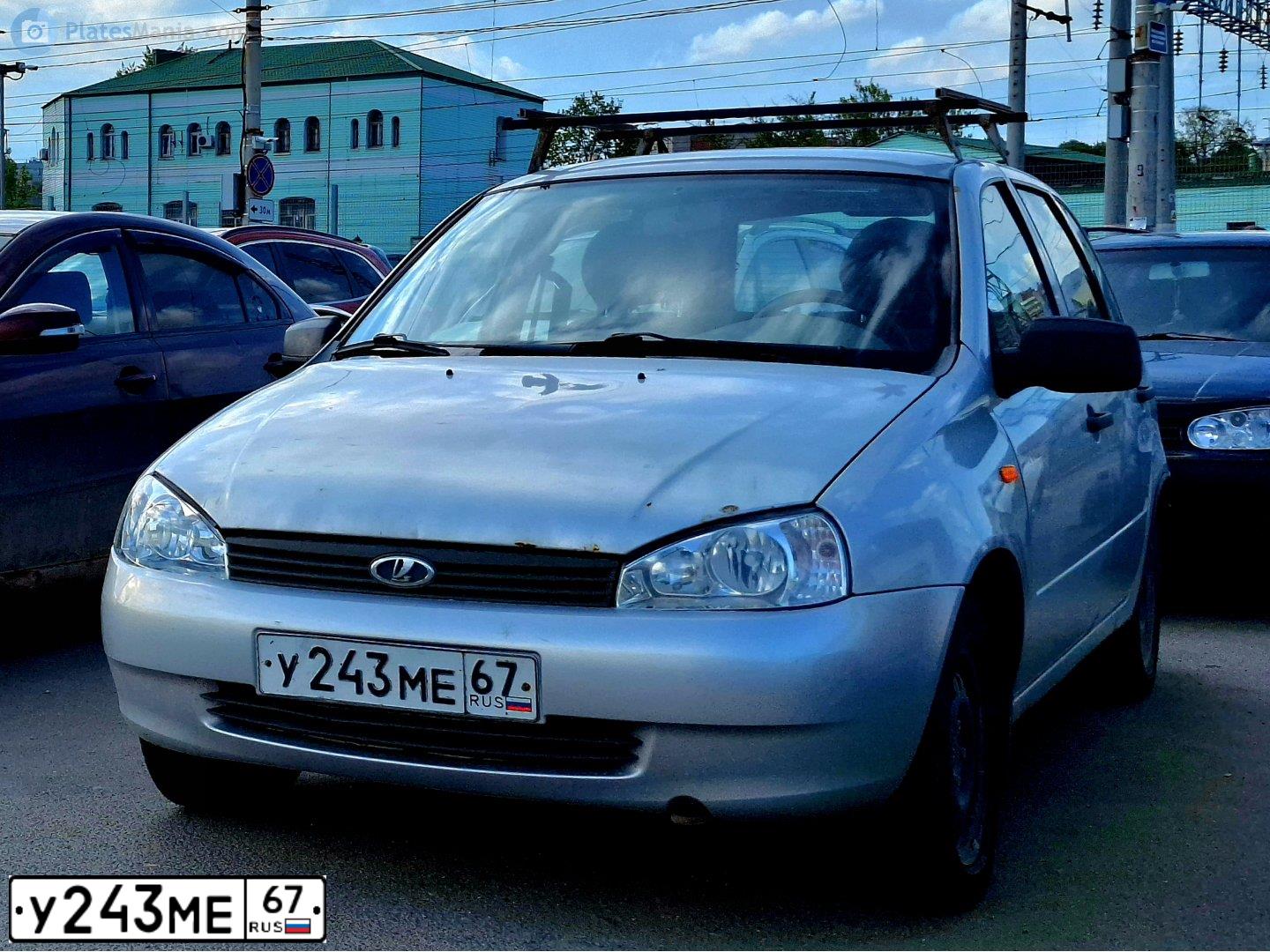 Фото автомобиля LADA 1117 KALINA, 2010 — госномер У243МЕ67. Цвет: СЕРЕБРИСТЫЙ