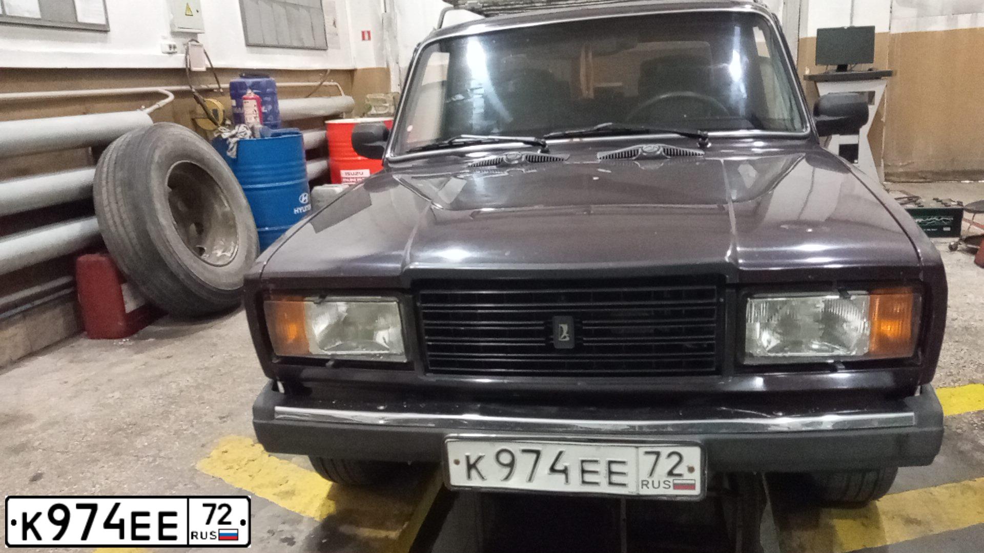 Фото автомобиля LADA 2107, 2008 — госномер К974ЕЕ72. Цвет: ТЕМНО-КОРИЧНЕВЫЙ