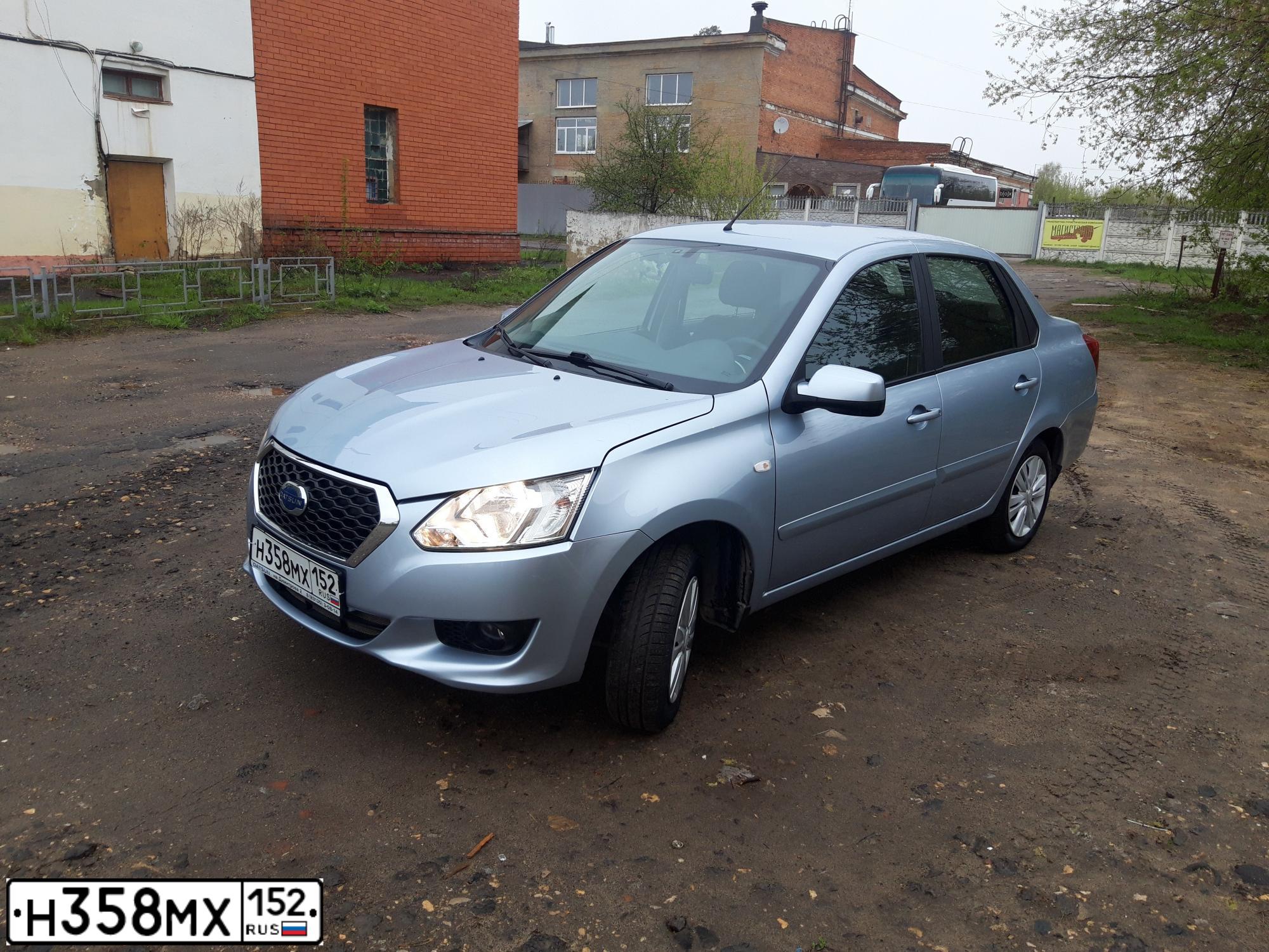 Фото автомобиля DATSUN ON-DO, 2014 — госномер Т428СК152. Цвет: СВЕТЛО-ГОЛУБОЙ