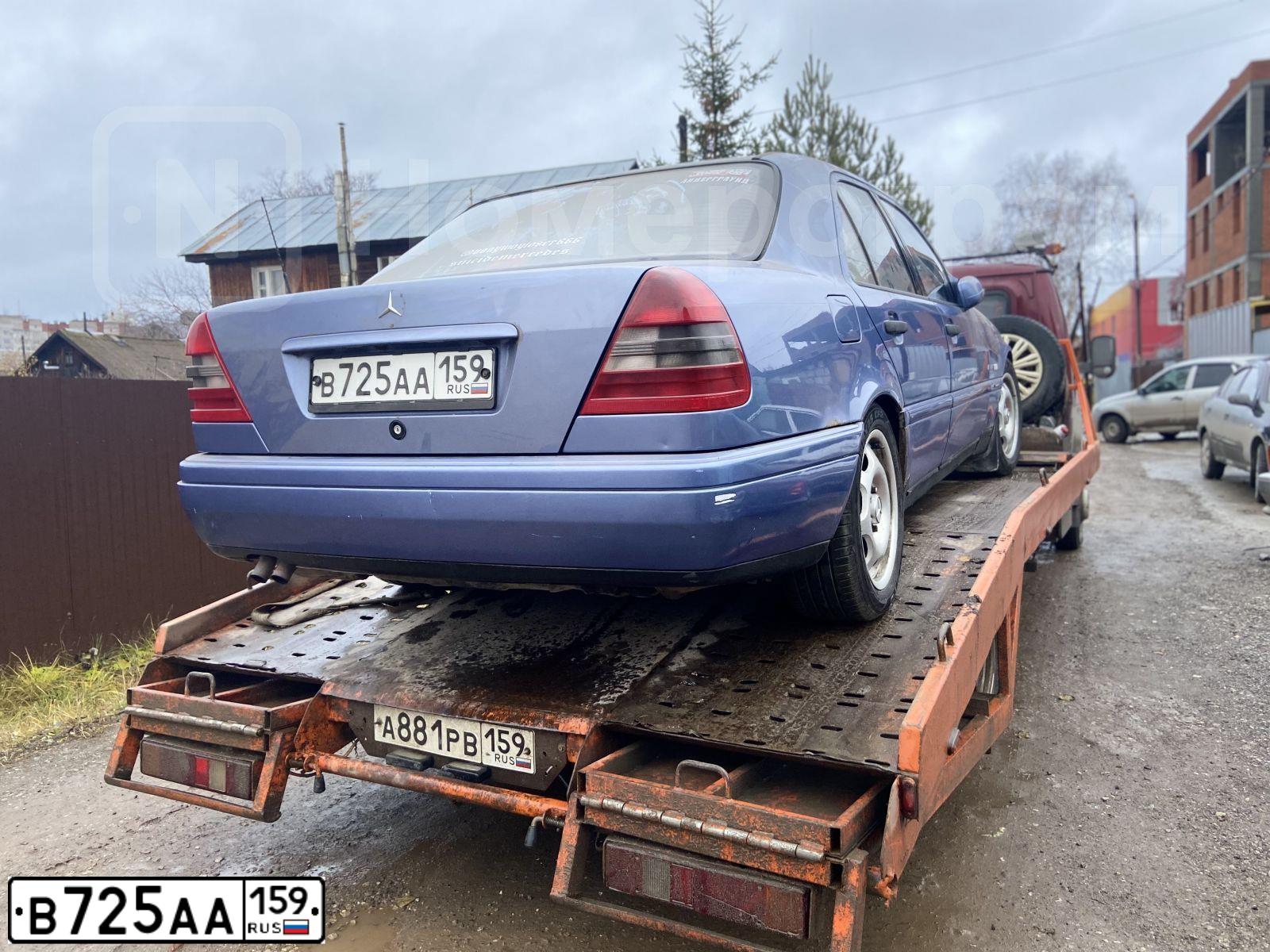 Фото автомобиля MERCEDES C-KLASSE, 1997 — госномер О309ОМ159. Цвет: СИРЕНЕВЫЙ