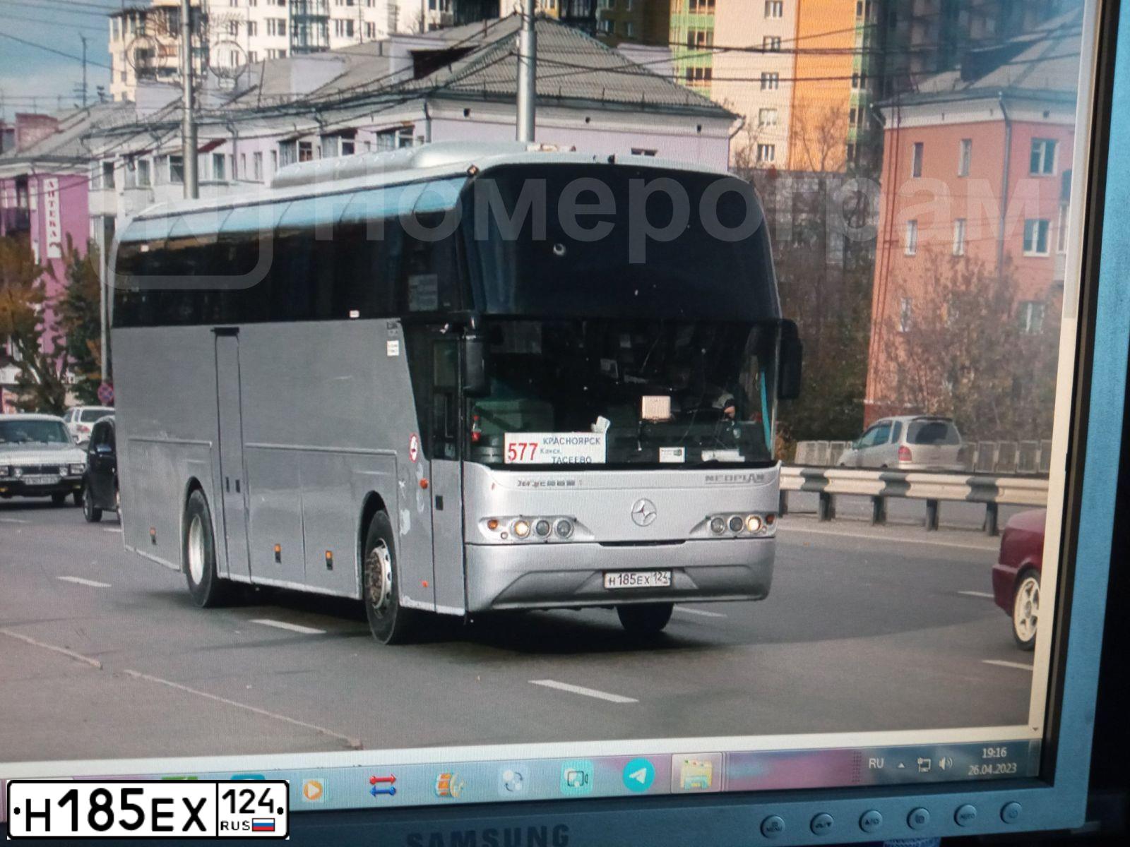 Фото автомобиля NORTHNEOPLAN BFC-SERIE, 2012 — госномер Н185ЕХ124. Цвет: СЕРЕБРИСТЫЙ