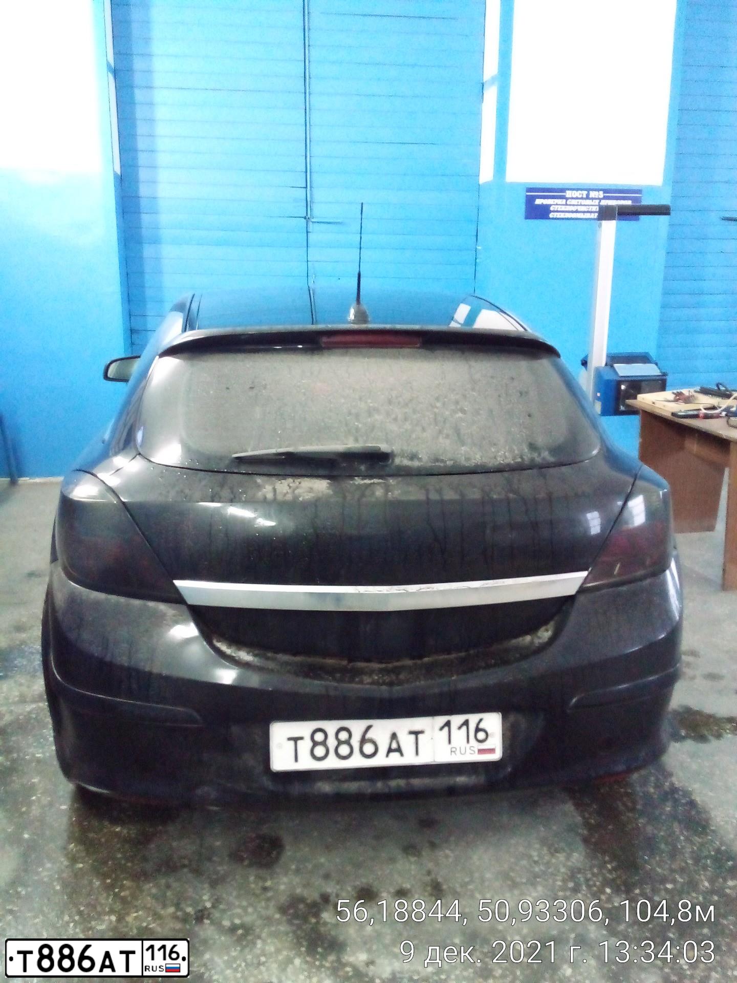 Фото автомобиля OPEL ASTRA, 2007 — госномер Т886АТ116. Цвет: ЧЕРНЫЙ