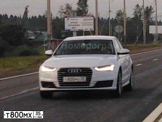 Фото автомобиля AUDI A6, 2016 — госномер Т800МХ35. Цвет: БЕЛЫЙ