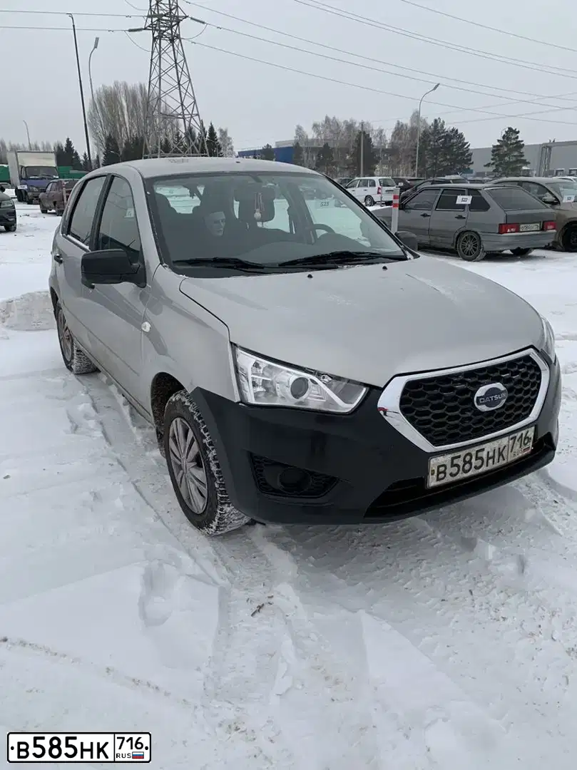 Фото автомобиля DATSUN MI-DO, 2018 — госномер В585НК716. Цвет: Серебристый