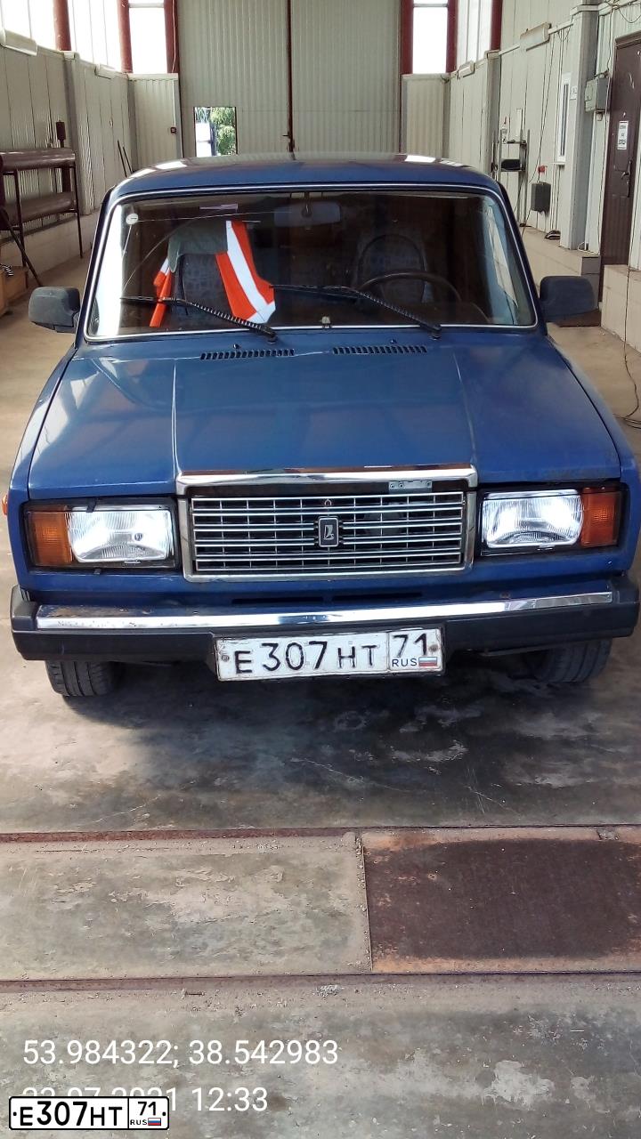 Фото автомобиля LADA 2107, 2006 — госномер Е307НТ71. Цвет: СИНИЙ