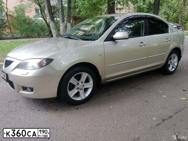 Фото автомобиля MAZDA 3, 2008 — госномер К360СА190. Цвет: СЕРО-ЗОЛОТИСТЫЙ