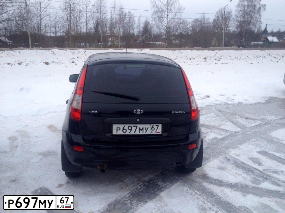 Фото автомобиля LADA 1119 KALINA, 2012 — госномер Р697МУ67. Цвет: СИНЕ-ЧЕРНЫЙ