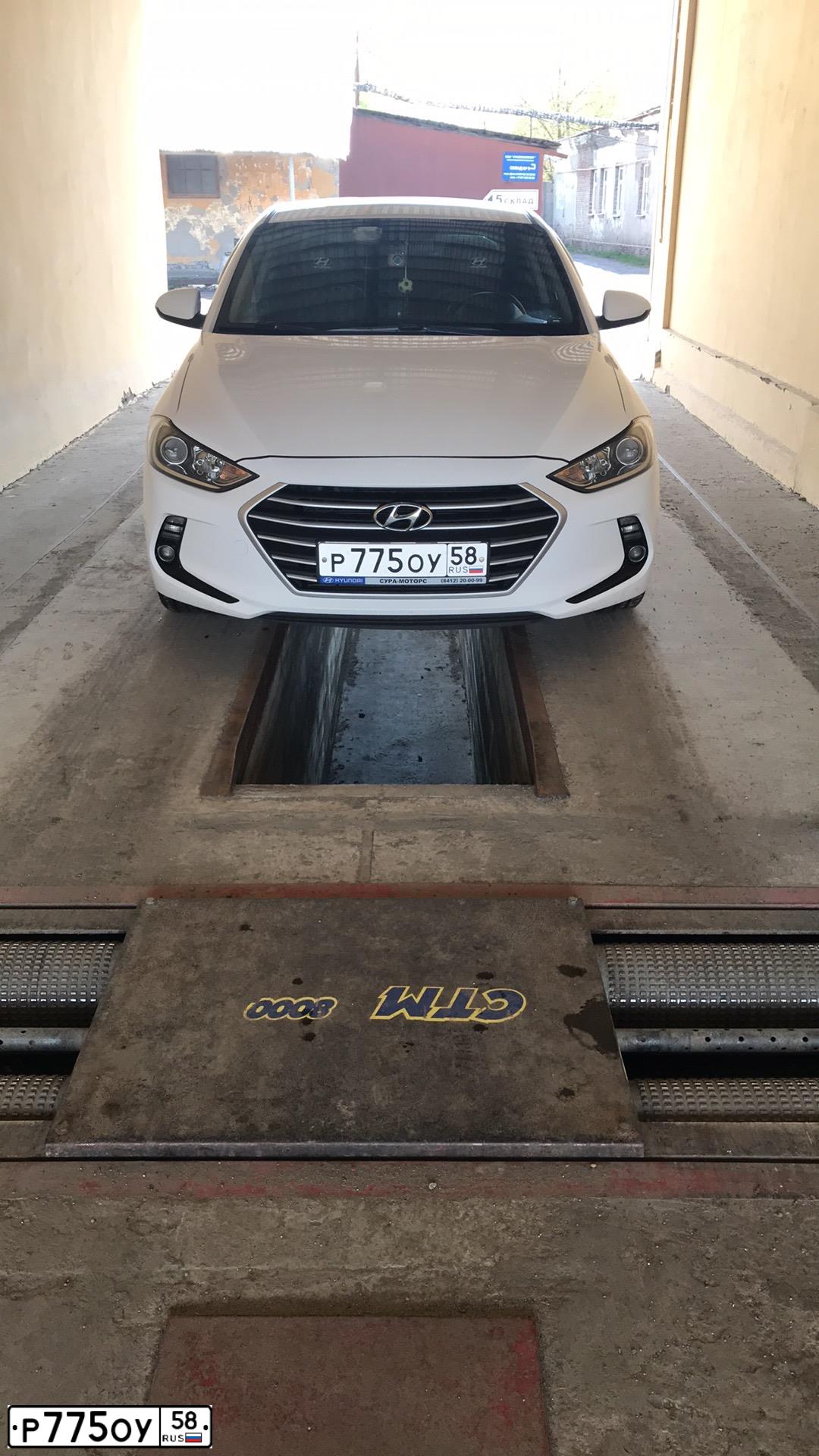 Фото автомобиля HYUNDAI ELANTRA, 2017 — госномер Р775ОУ58. Цвет: БЕЛЫЙ