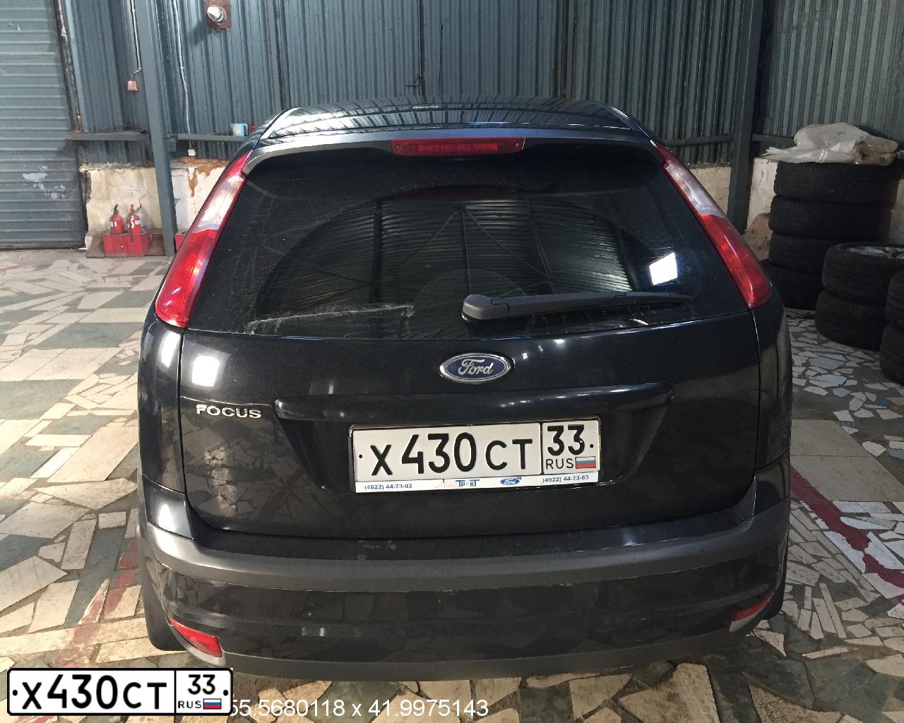 Фото автомобиля FORD FOCUS, 2007 — госномер Х430СТ33. Цвет: ЧЕРНЫЙ