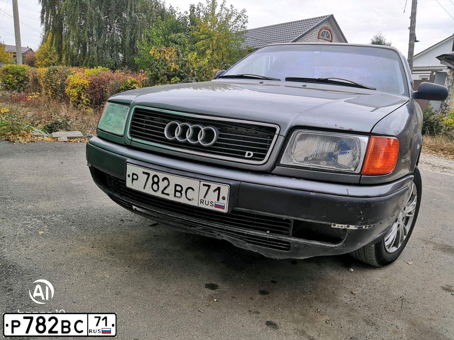 Фото автомобиля AUDI 100, 1994 — госномер О617МХ48. Цвет: СЕРЫЙ