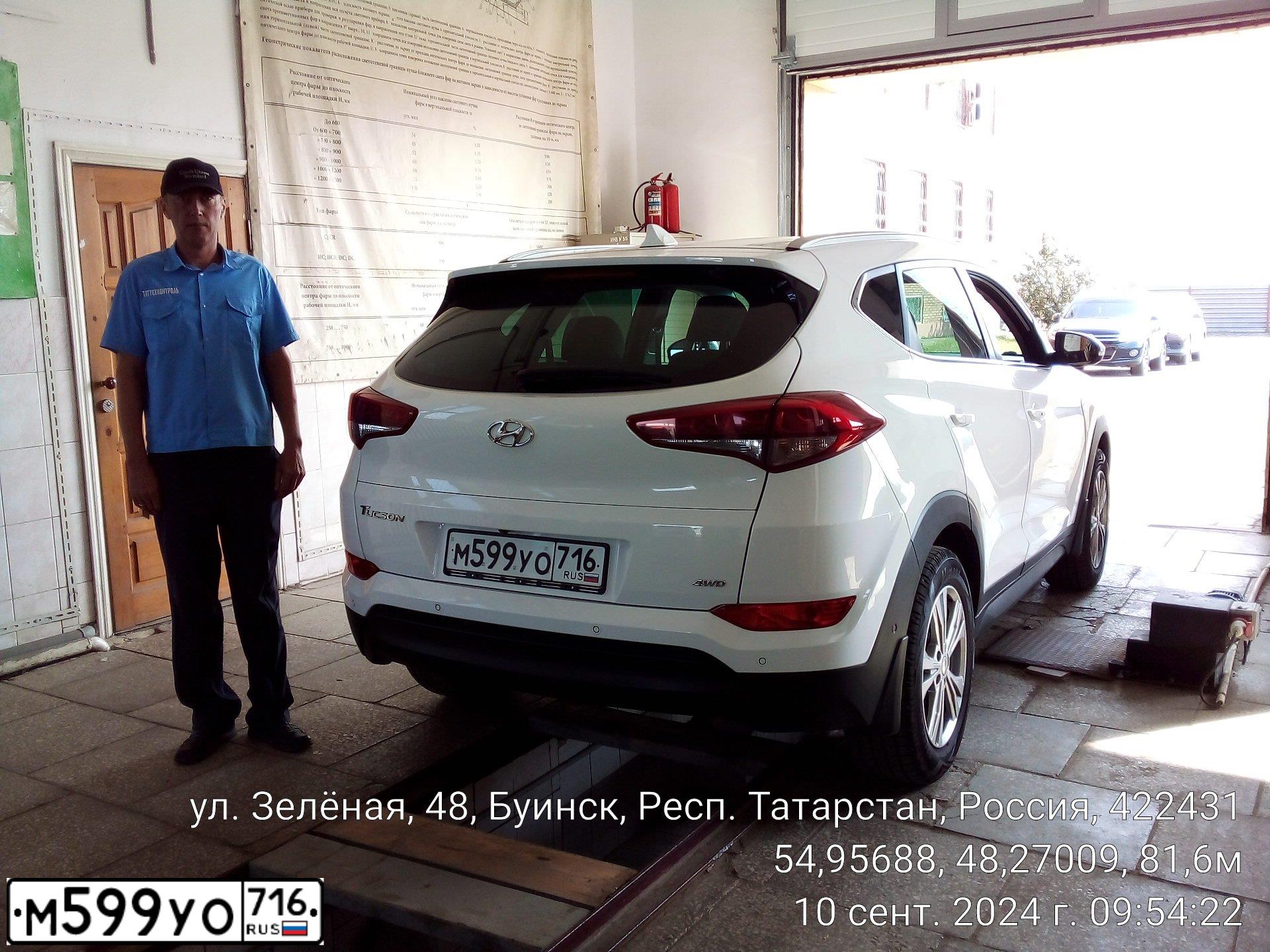 Фото автомобиля HYUNDAI TUCSON, 2017 — госномер М599УО716. Цвет: БЕЛЫЙ