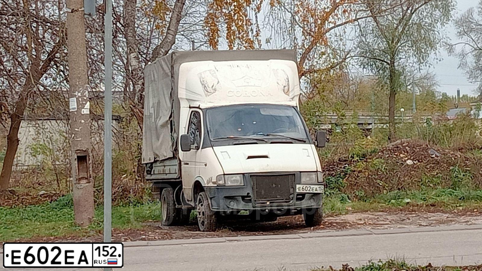 Фото автомобиля ГАЗ 3302 37170А, 2003 — госномер Е602ЕА152. Цвет: СНЕЖНО-БЕЛЫЙ