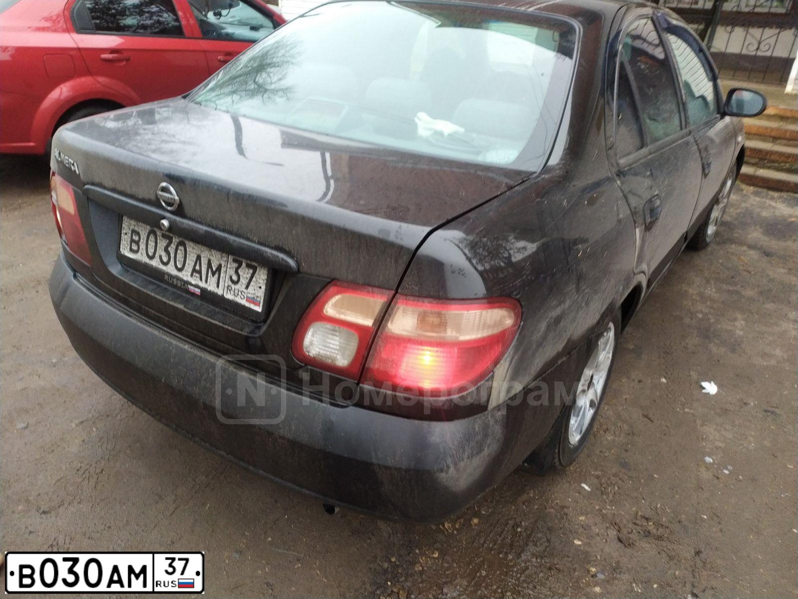 Фото автомобиля NISSAN ALMERA, 2005 — госномер В030АМ37. Цвет: ЧЕРНЫЙ
