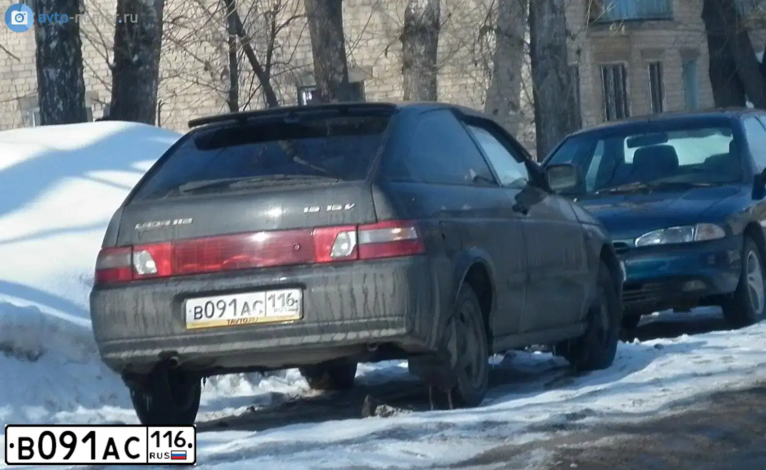 Фото автомобиля LADA 2112, 2008 — госномер В091АС116. Цвет: ГРАФИТОВЫЙ МЕТАЛЛИК