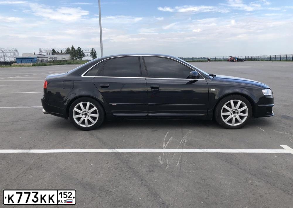 Фото автомобиля AUDI A4, 2006 — госномер К773КК152. Цвет: ЧЕРНЫЙ