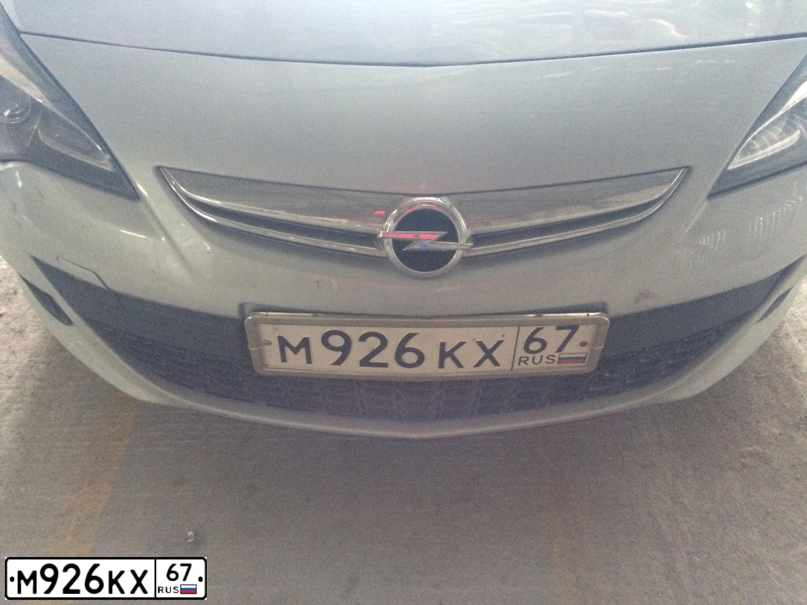 Фото автомобиля OPEL ASTRA, 2012 — госномер А078СВ67