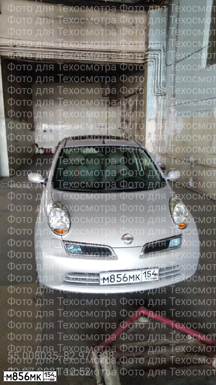 Фото автомобиля NISSAN MICRA, 2007 — госномер К827УР154. Цвет: СЕРЫЙ
