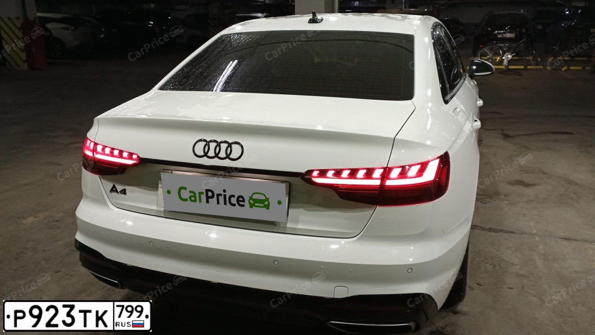 Фото автомобиля AUDI A4, 2020 — госномер Н427ЕМ977. Цвет: Белый