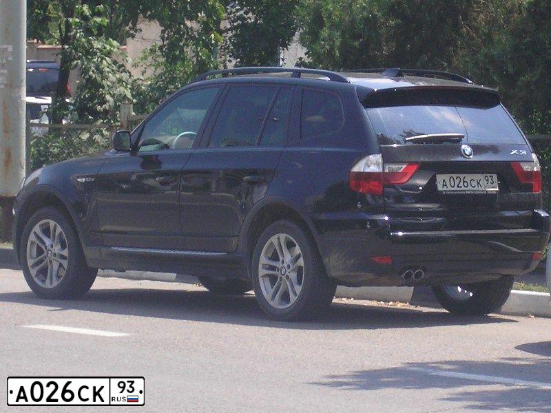 Фото автомобиля BMW X3, 2008 — госномер К028КК190. Цвет: ЧЕРНЫЙ