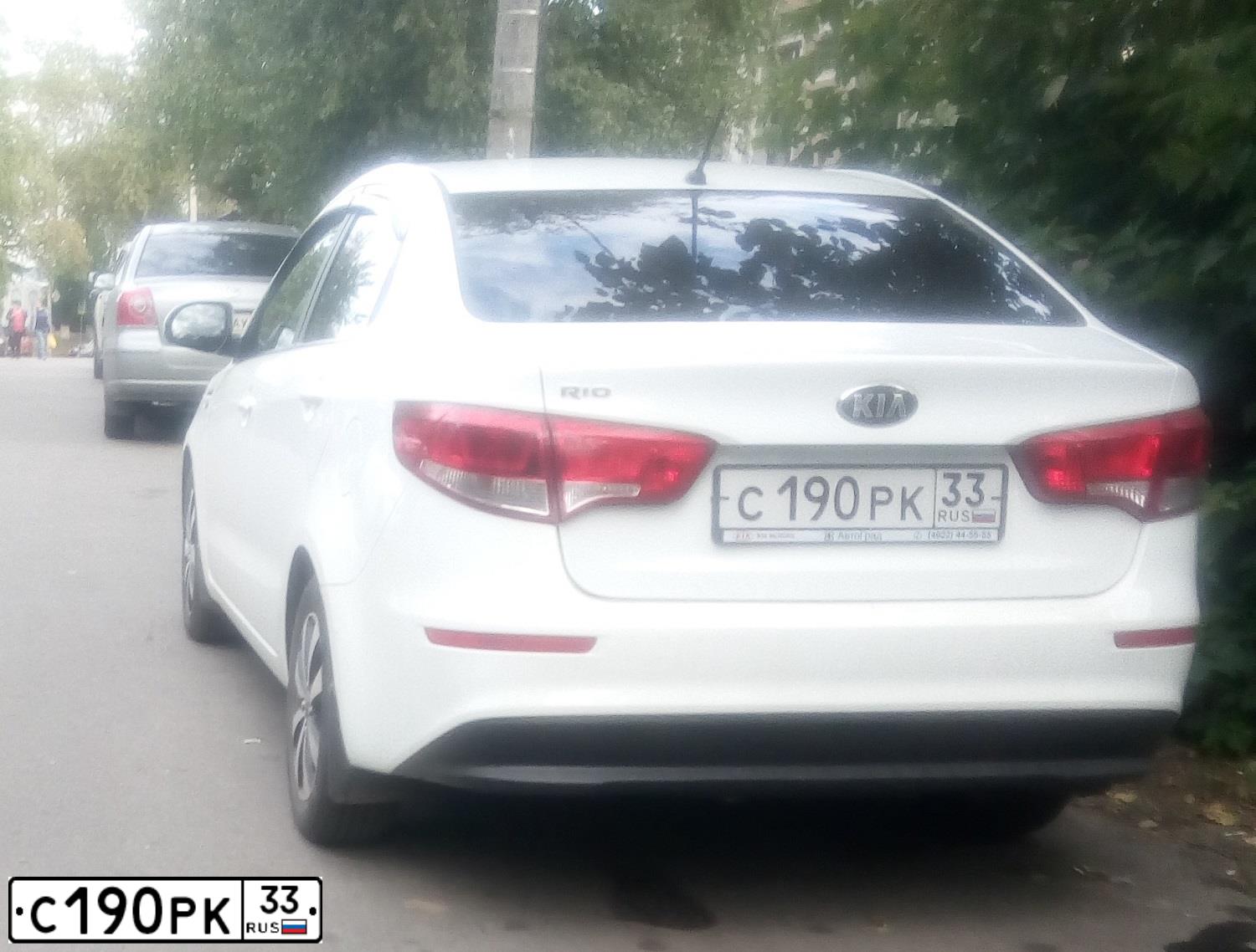 Фото автомобиля КИА РИО, 2015 — госномер С701ХТ43. Цвет: Белый