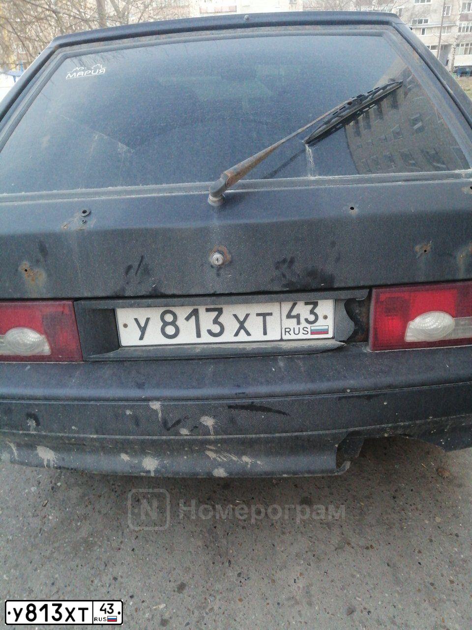 Фото автомобиля LADA 2114 SAMARA, 2009 — госномер У813ХТ43. Цвет: Сине-Черный