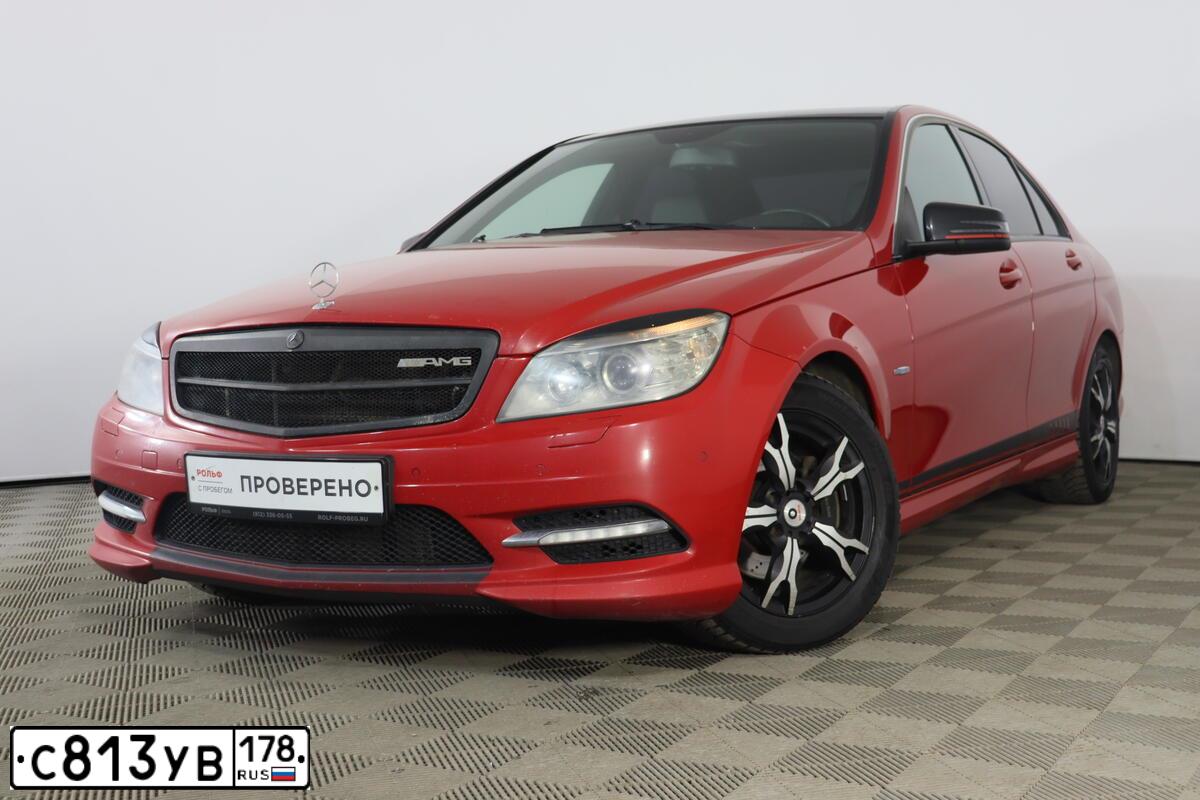 Фото автомобиля MERCEDES-BENZ C180, 2010 — госномер К254ВВ147. Цвет: Красный