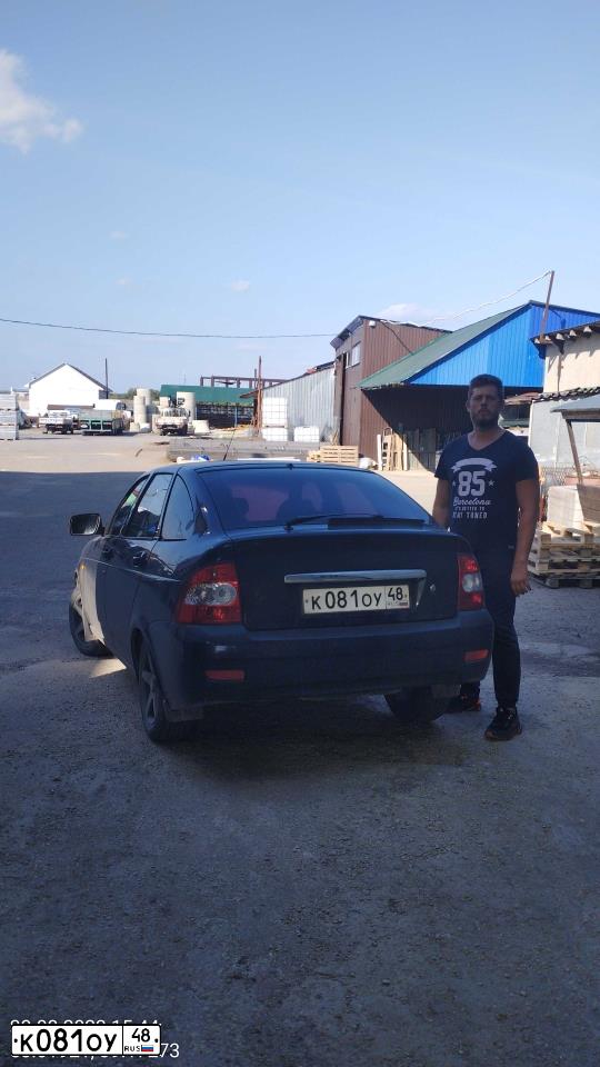 Фото автомобиля LADA 2172 PRIORA, 2012 — госномер К081ОУ48. Цвет: ЧЕРНО-СИНИЙ
