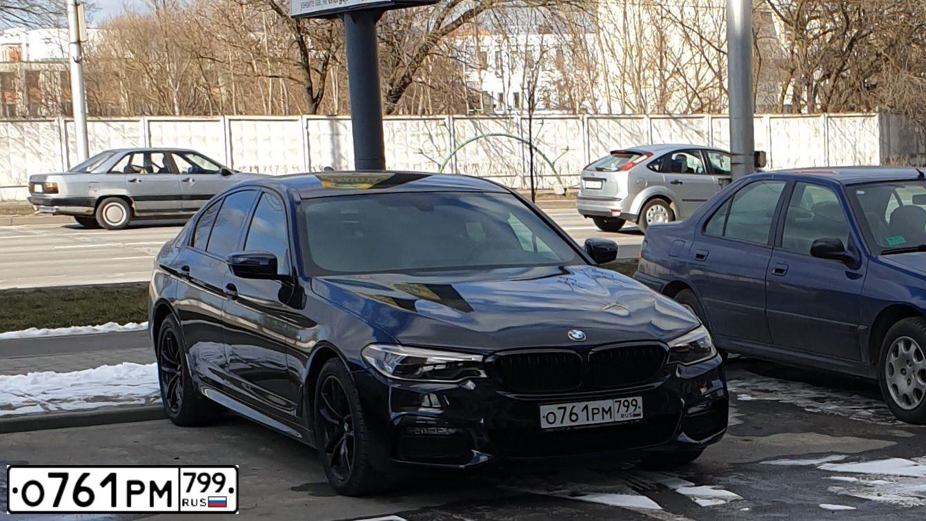 Фото автомобиля BMW W SERIE 5, 2019 — госномер О761РМ799. Цвет: ЧЕРНЫЙ