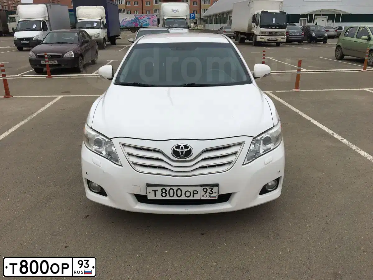 Фото автомобиля TOYOTA CAMRY, 2010 — госномер А766ТУ123. Цвет: Белый