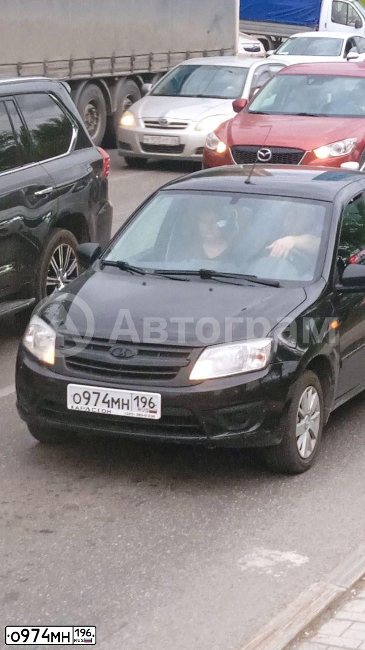 Фото автомобиля LADA 2191 GRANTA, 2016 — госномер О974МН196. Цвет: ЧЕРНЫЙ