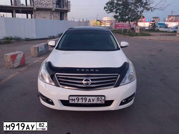 Фото автомобиля NISSAN TEANA, 2012 — госномер М919АУ82. Цвет: Белый