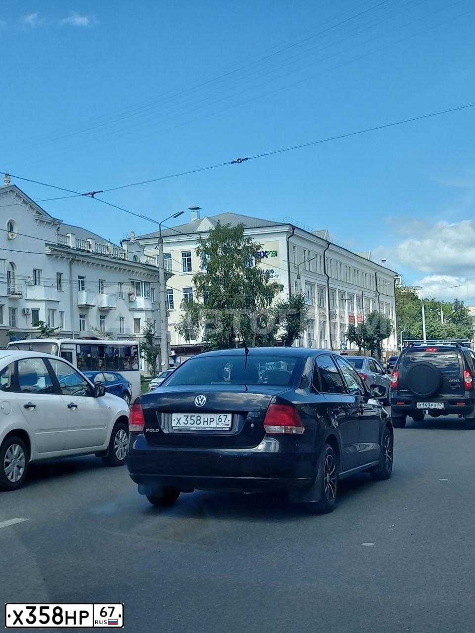 Фото автомобиля VOLKSWAGEN POLO, 2014 — госномер Х358НР67. Цвет: ЧЕРНЫЙ