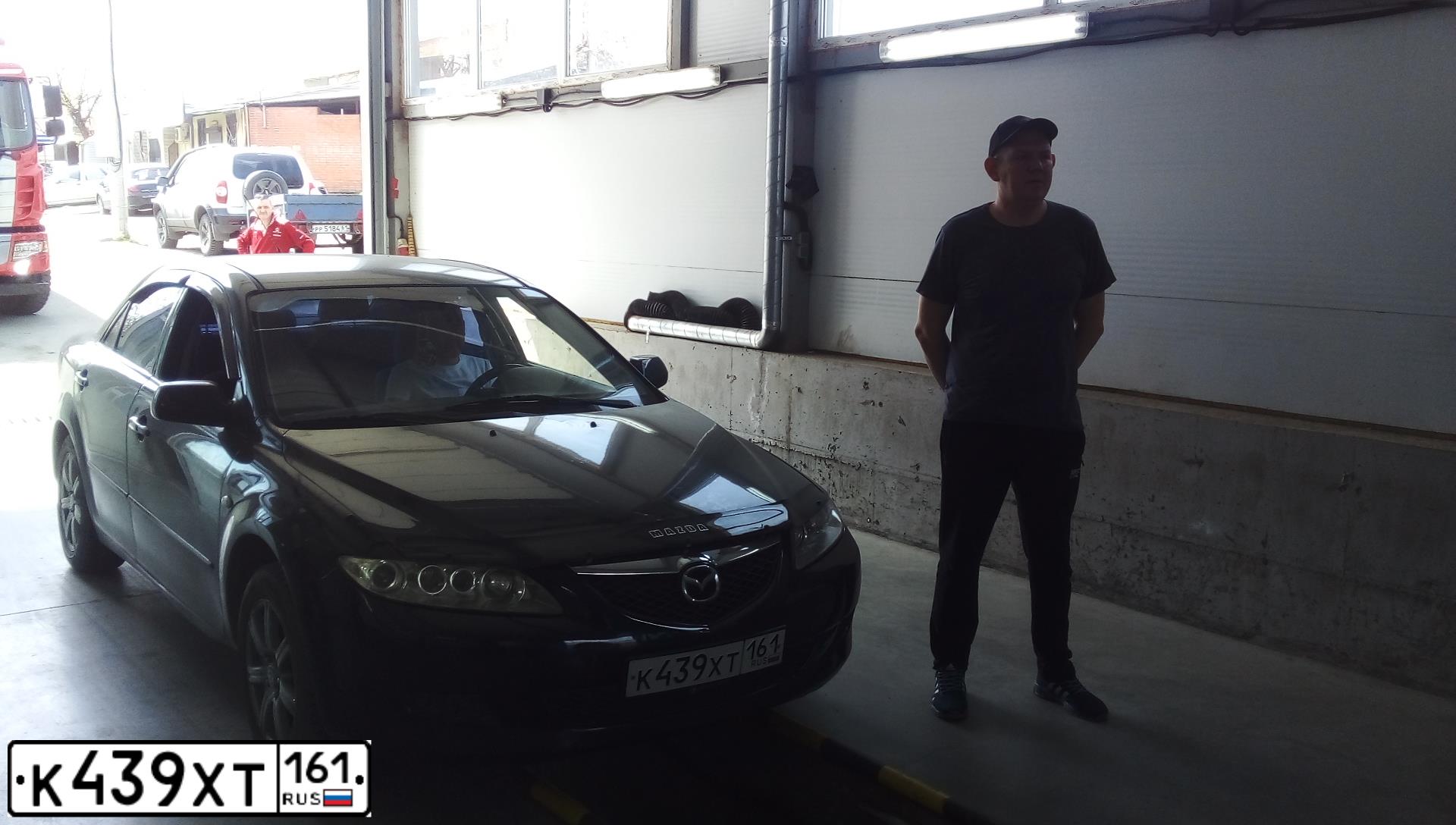 Фото автомобиля MAZDA A 6, 2005 — госномер К439ХТ161. Цвет: ЧЕРНЫЙ