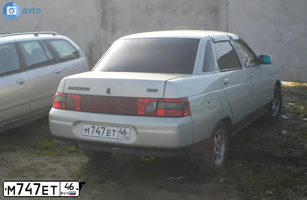 Фото автомобиля LADA 2110, 2000 — госномер М747ЕТ46. Цвет: СЕРЕБРИСТО ЖЕЛТО-ЗЕЛЕНЫЙ