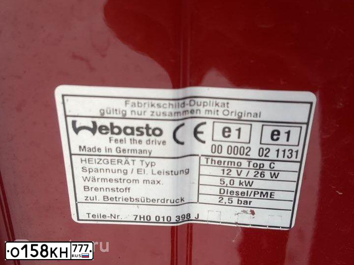 Фото автомобиля VOLKSWAGEN 7HК TRANSPORTER, 2008 — госномер Р382ОР68. Цвет: Красный
